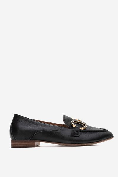 Dericlub Women's Buckle Comfortable Sole Ballerina Shoes Real Leather Fr 258254 Black