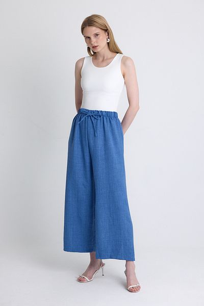 Rays Indigo Waist Elastic Cotton Knitted Trousers 8045A
