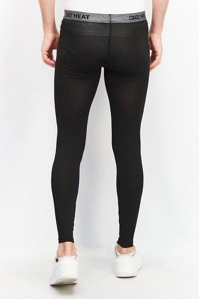 32 Degrees Men 2 Pack Regular Fit Solid Base Layer Leggings Pants, Black