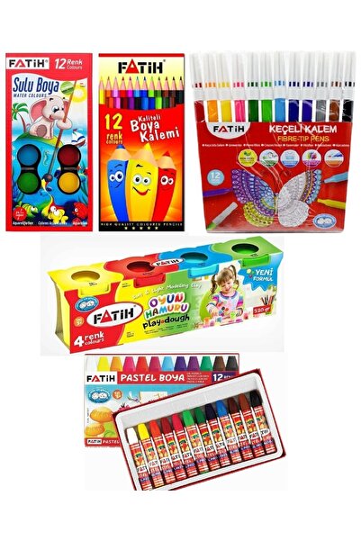 shopNOA Fatih Boya Seti Kuru Boya Pastel Boya Keçeli Boya Sulu Boya 4 lü Oyun...