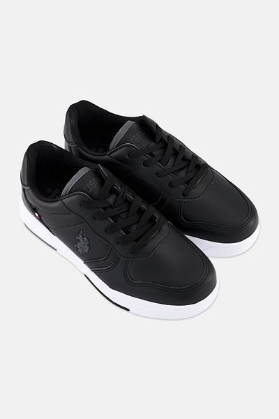 U.S. Polo Assn. Women Brand Logo Lace Up Casual Shoes, Black