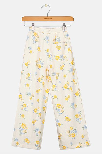 Koton Kids Girl Floral Print Wide Leg Pants, Multicolor