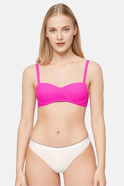 aerie Women Ribbed Non Padded Bra, Pink