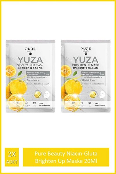PURE BEAUTY Niacın-Gluta Brighten Up Maske 20Ml 2X