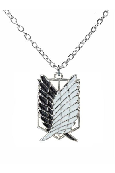 Herşey Nota Attack on Titan Wings of Liberty Necklace – Anime Themed Unisex Jewelry with 60 cm Chain