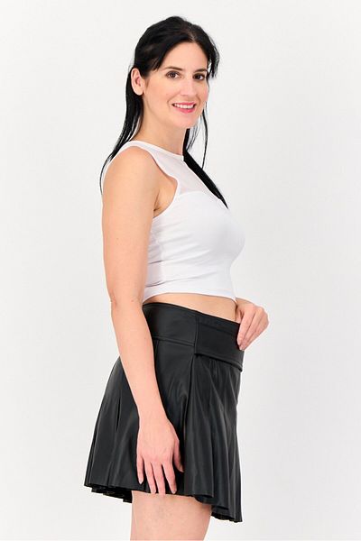 Don't Call Me Jennyfer Women Crew Neck Sleeveless Ruched Top, White