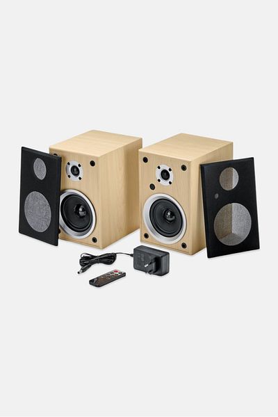 Tchibo Stereo Bookshelf Speakers with Bluetooth, Black Combo