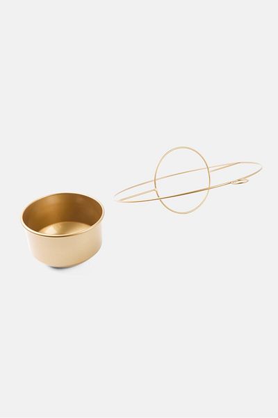 Evila Originals Round Decorative Payanda Hanging Plant Pot, Gold