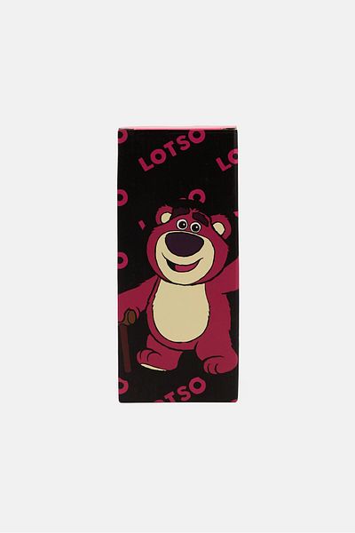 Disney Lotso Embroidered Water Bottle With Strap, Dark Pink