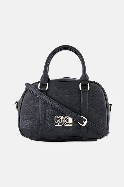 Cavalli Class Women Mariangela Brand Logo Satchel Bag, Black