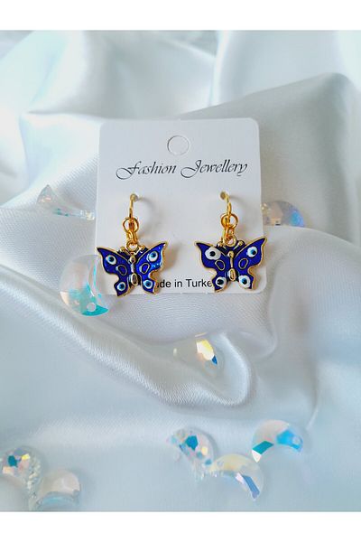 Minnoş Dükkan Butterfly Earrings with Enamel Stones