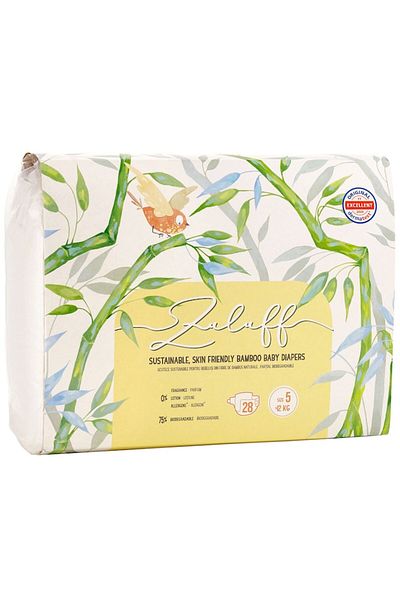 Zuluff Scutece din bambus mărimea 5 (+12 kg) x 28 buc.
