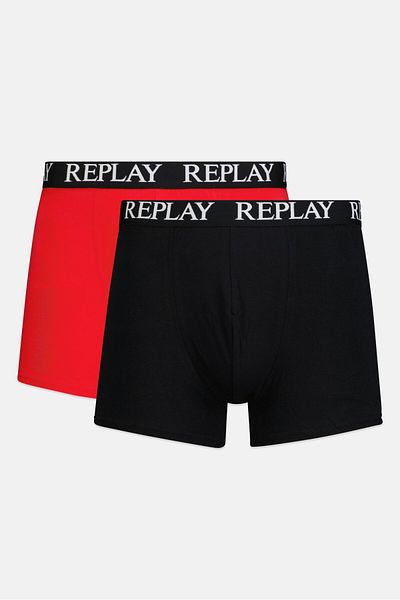 Replay Men 2 Pack Brand Logo Trunks, Multicolor