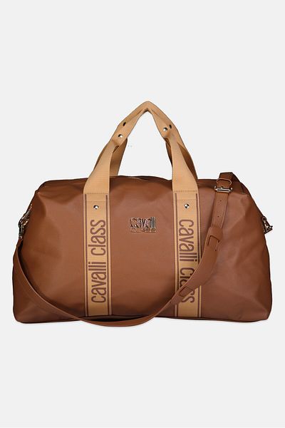Cavalli Class Women Weekender Brand Logo Duffle Bag, Brown