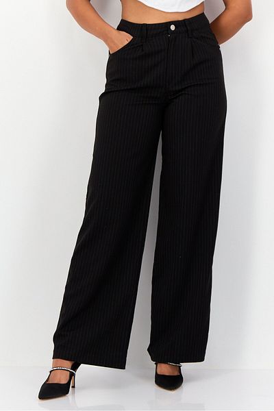 Don't Call Me Jennyfer Women Regular Fit Stripe Straight Leg Pants, Black