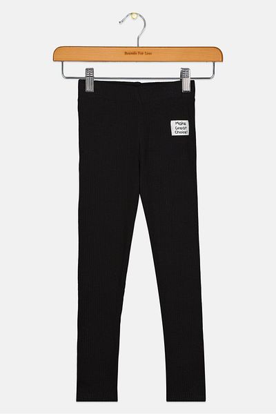 Koton Kids Girl Graphic Print Leggings, Black