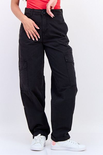 Don't Call Me Jennyfer Women Regular Fit Solid Skater Cargo Pants, Black