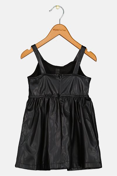 Koton Toddlers Girl Solid Leather Dress, Black