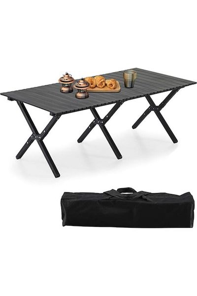 SMARTECH Folding camping and garden table, PVC, Aluminum legs, Included cover, 120x60 CM
