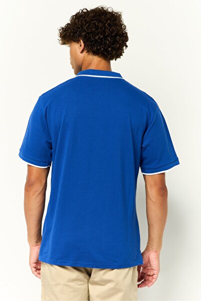 Cavalli Class Men Regular Fit Short Sleeve Brand Logo Polo Shirt, Dark Blue