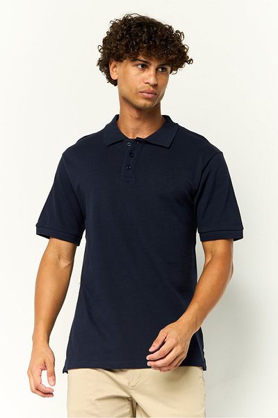 Cavalli Class Men Regular Fit Embroidered Logo Short Sleeves Polo Shirt, Navy