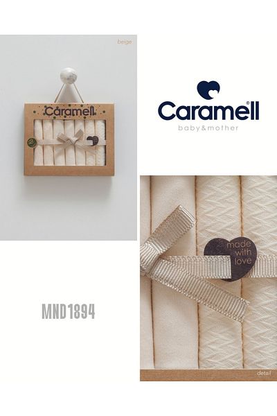 Caramell My Baby Kumsal 100% Cotton 7 Pack Baby Mouth Wipes New Season Soft Mimi Lace Beige 1894