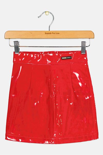 Overkids Kids Girl Solid Faux Leather Skirts, Red