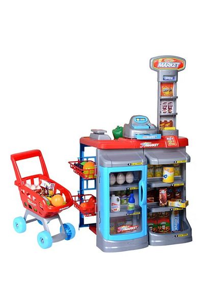 rexa Home Pretend Supermarket Accessories with Trolley – 25x25x25 cm – Role Play Toy Set for Kids