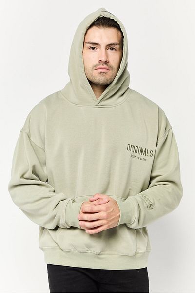 Originals by Brooklyn Cloth Men Embroidered Logo Long Sleeve Hoodie, Sage Green