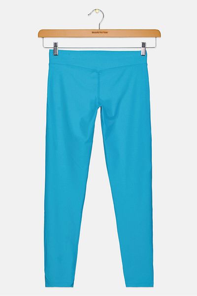 Nike Kids Girl Tight-Fit Brand Logo Leggings, Aqua Blue