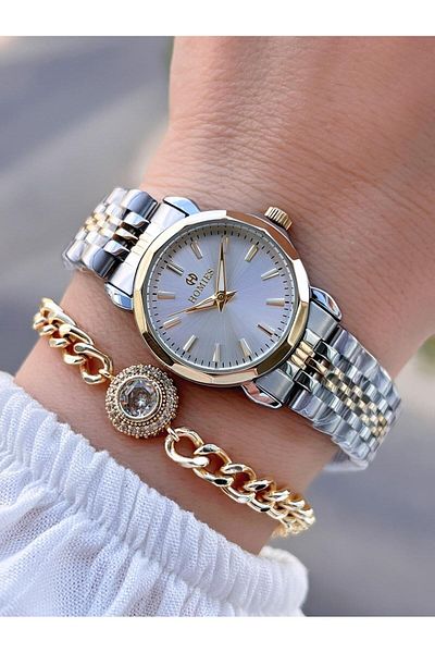 Homies Steel Cord 2 Years Warranty 30 Mt Water Resistant Women Wrist Watch+Bracelet Hm.B26416.3