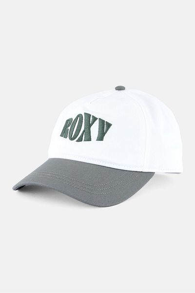 Roxy Women Embroidered Logo Adjustable Cap, White/Olive
