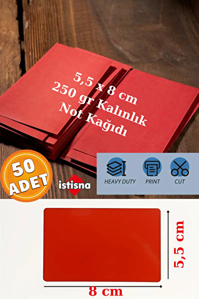 İstisna 50 Adet Premium Kalın Kırmızı Kağıt Not Yazmak Grafiti ve Projeleri i...