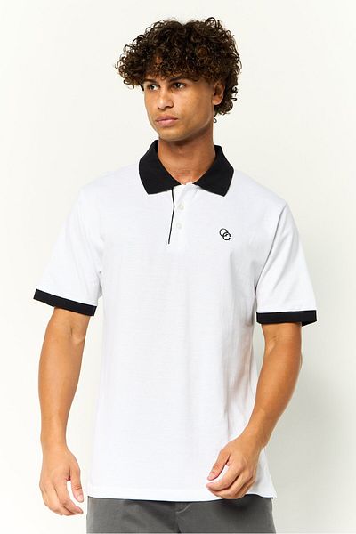 Cavalli Class Men Regular Fit Embroidered Logo Short Sleeves Polo Shirt, White