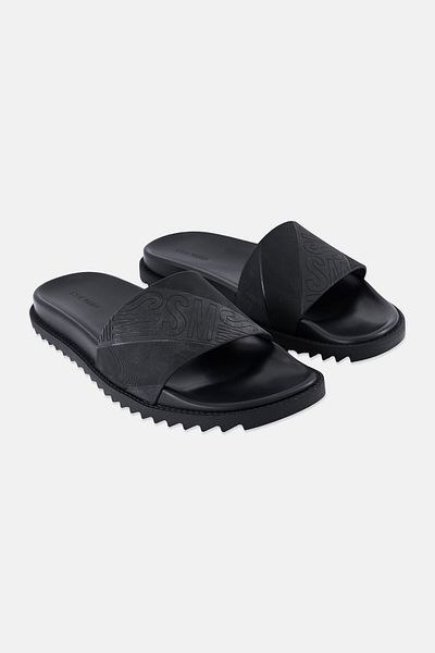 Steve Madden Men Slip On Slides, Black