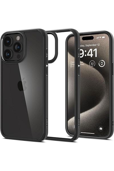 Spigen Etui Ultra Hybrid na iPhone 15 Pro czarny mat