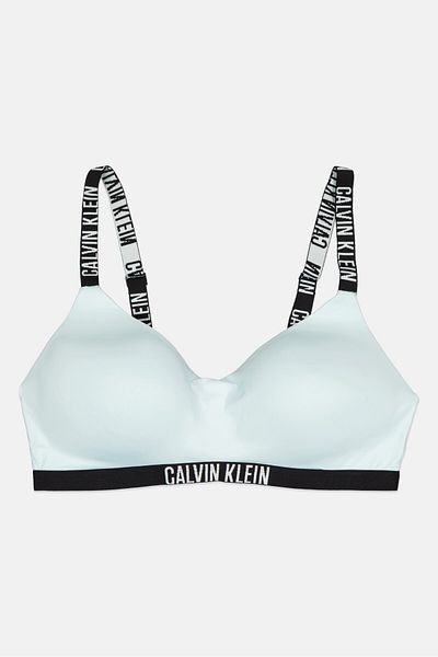 Calvin Klein Women Brand Logo Lightly Padded Bra, Turquoise