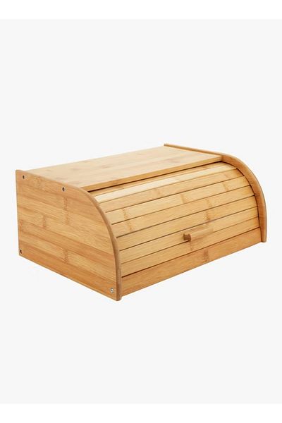rexa Bamboo Bread Box – Beige | 15.7 x 10.6 x 6.6 inch | Fresh Bread Storage Container