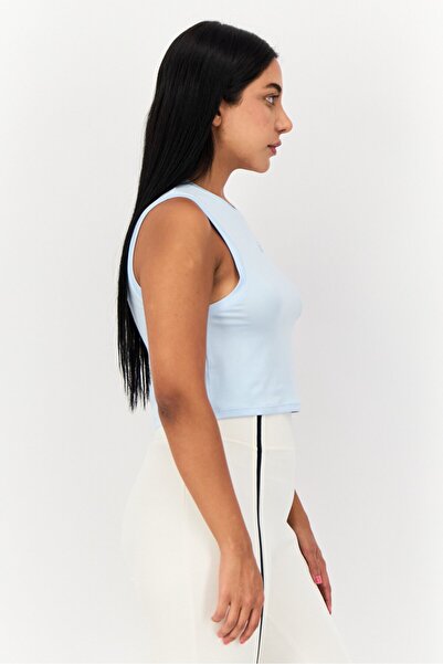 Asics Women Slim Fit Sleeveless Training Tank Top, Light Blue