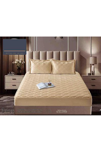 FIONNA.RO Velvet Topper Cover 140x200cm - Beige