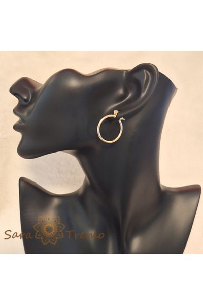 saratremo Small Classic Hoop Earrings with Clasp - Timeless Elegance for Women, 2.5 cm