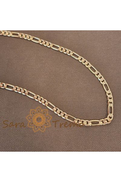 saratremo Unisex gold-plated chain – 3-in-1 model, 55 cm