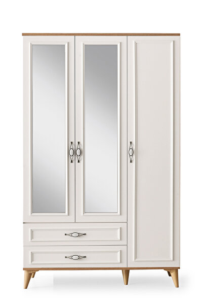 Eymense Alya 3 Kapaklı Aynalı Gardırop Meşe Aytaşı