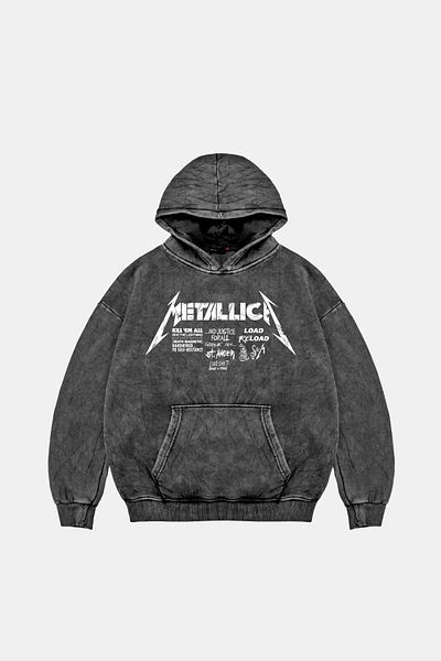 Sekizbiraltı Metallica Road Reload Oversize Unisex πλενόμενο μαύρο φούτερ