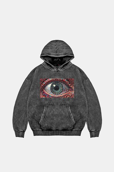 Sekizbiraltı Унисекс суичър с качулка Eye Hallucination Oversize