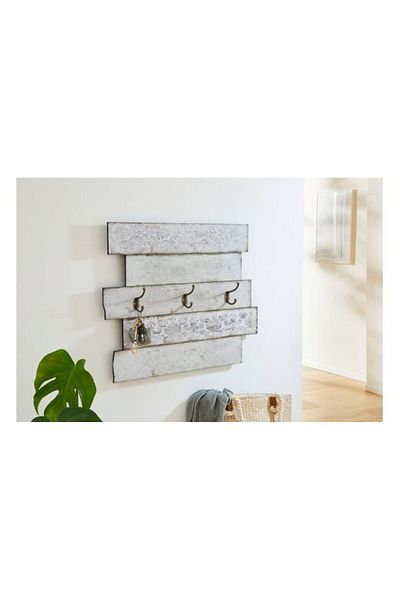 luna home Sibiu Emma hanger made of pastel gray MDF with a vintage look 66x55 cm
