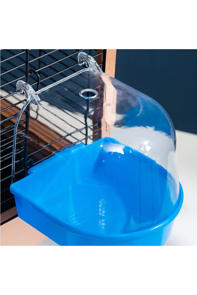 Lady Fify Cage Attachable Bath for Bird and Parrot (Blue)