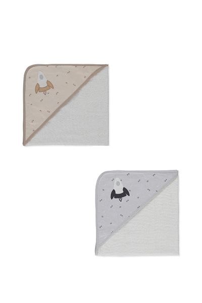 Bebetto 2 Pack Hooded Towel 80*80cm
