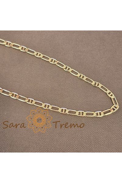 saratremo Lanț unisex placat cu aur – model 1 cu 1, lung, 60 cm