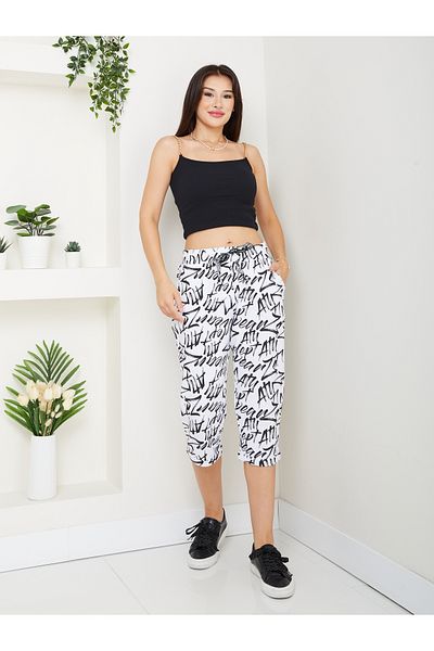 Banadamoda Women's Patterned Combed Cotton Capri